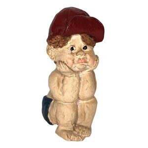 Marge Crunkleton Figurine Baseball Lil Toby 1989 Boy Sculpture Handwritten Signe